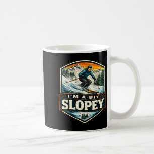 Taza De Café Un poco inclinado hombres esquí broma esquiador de