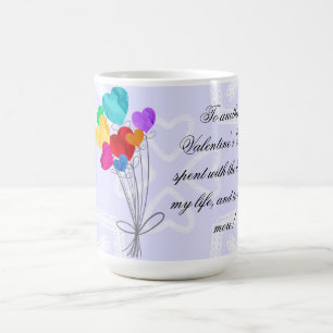 Taza De Café Un ramo de globos de papel en forma de corazón