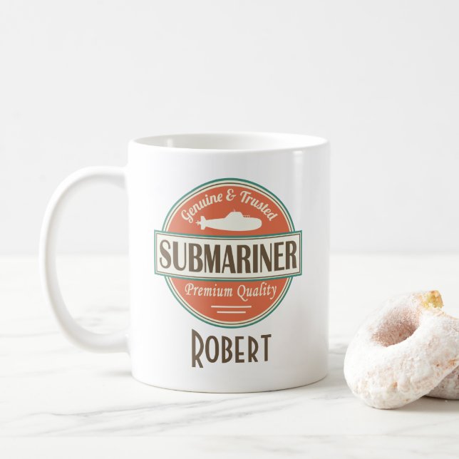 Taza De Café Un regalo de la tripulación submarina divertida (Con donut)