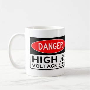 Taza De Café Un Rótulo de alta tensión muy divertido