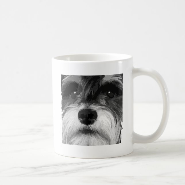 Taza De Café Un Schnauzer miniatura blanco y negro (Derecha)