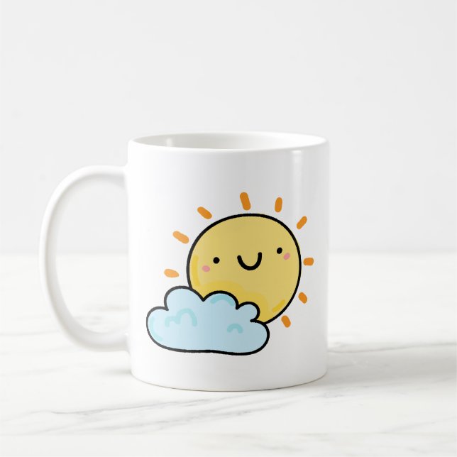 Taza De Café Un sol feliz de Kawaii (Izquierda)