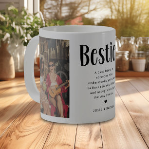 Taza De Café Un sorbo de amor: 2 Foto y cita café Bestie Mug