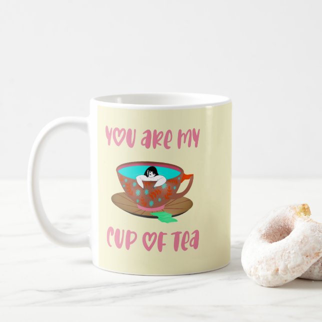 Taza De Café Un té gracioso (Con donut)