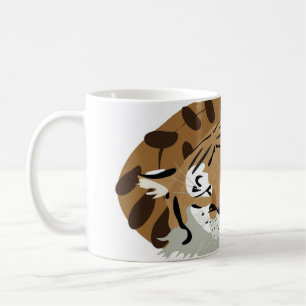 Taza De Café Un tigre lindo durmiendo. Expresión sonriente, hap