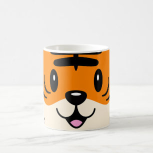 Taza De Café Un tigre Personalizado sonriente y agudo