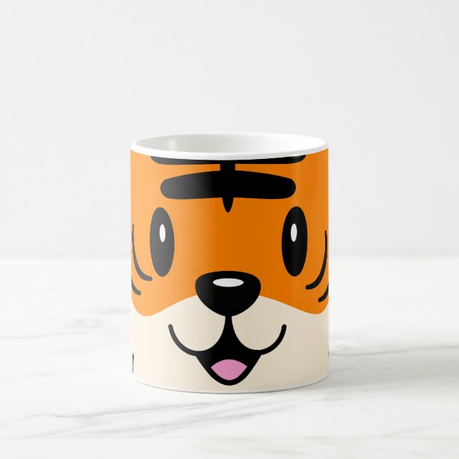 Taza De Café Un tigre Personalizado sonriente y agudo (Centro)