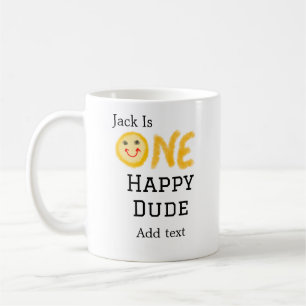 Taza De Café Un tipo feliz 1er feliz cumpleaños sonriente amari