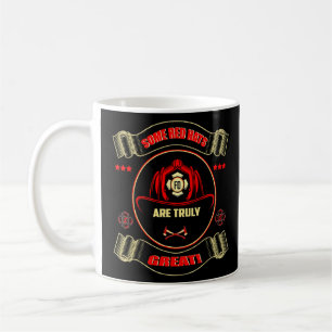 Taza De Café Un Verdaderamente Gran Gorra Rojo De Un Bombero