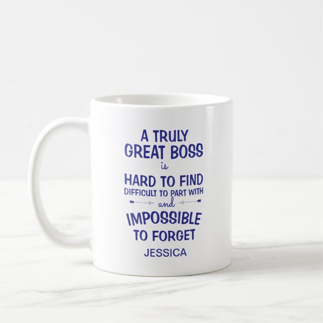 Taza De Café Un verdadero gran jefe azul real personalizado (Izquierda)
