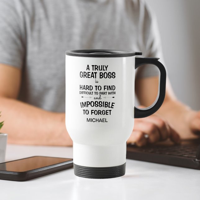 Taza De Café Un verdadero gran jefe personalizado negro y blanc (Subido por el creador)