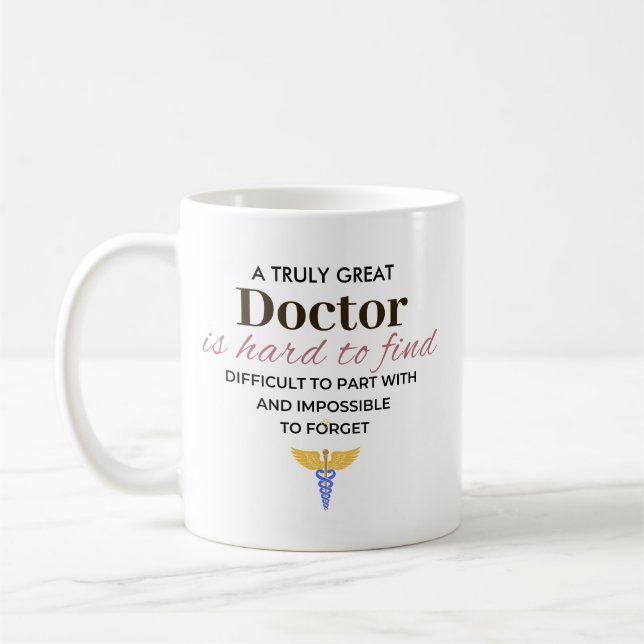 Taza De Café Un verdadero gran Médico - Nombre personalizado (Izquierda)