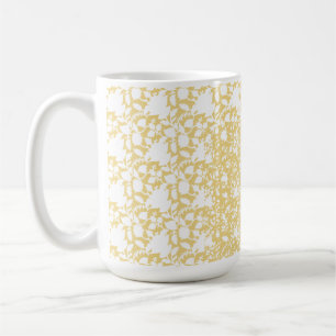 Taza De Café Una alfombra amarilla con un motivo de repetición 