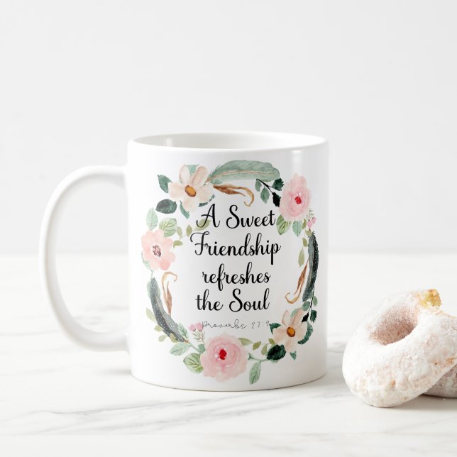Taza De Café Una amistad dulce refresca el alma (Con donut)