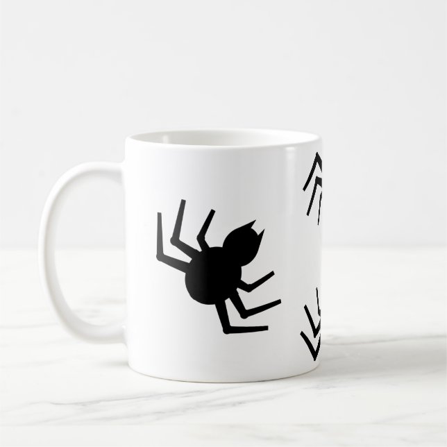 Taza De Café Una araña negra Mug (Izquierda)
