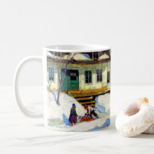 Taza De Café Una calle de un pueblo de Quebec - Clarence Gagnon