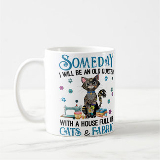 Taza De Café Una Casa Llena De Gatos Y Tela De Colchas