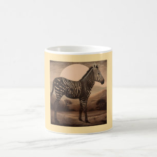 Taza De Café Una cebra melanística pastando