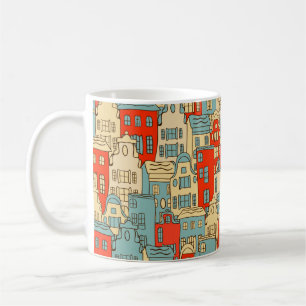 Taza De Café una ciudad abstracta vintage sin inconvenientes.