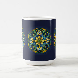 Taza De Café 💚💙💛 Una elegancia Azulejo única: Jardín de Medi