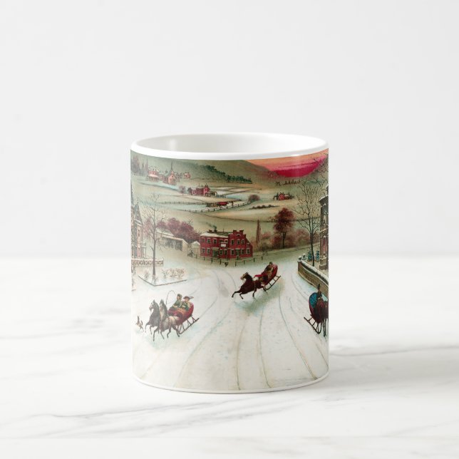 Taza De Café Una escena del navidad del país (Centro)