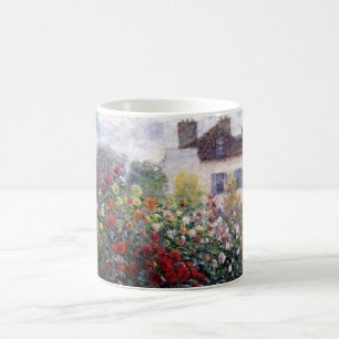 Taza De Café Una esquina del jardín con las dalias