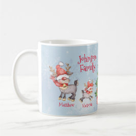Taza De Café Una familia personalizada de 4 Navidades de renos