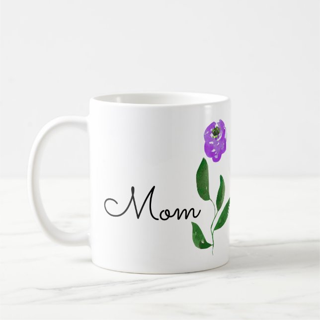Taza De Café Una flor morada delgada (Izquierda)
