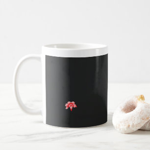 Taza De Café una flor roja sobre un fondo negro