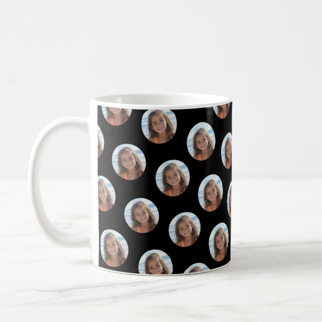 Taza De Café Una foto circular con negro (Izquierda)
