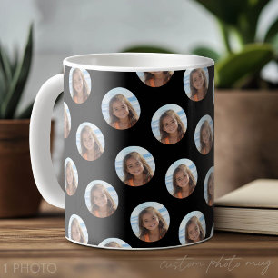 Taza De Café Una foto circular con negro