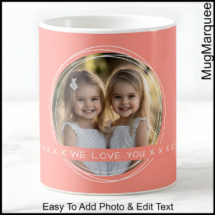 Taza De Café Una foto con texto / mensaje personalizado Coral C