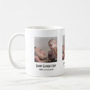 Taza De Café Una Foto Feliz Día del Padre Blanco y Negro