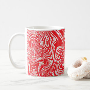 Taza De Café una imagen roja y blanca de un patrón sobre una es