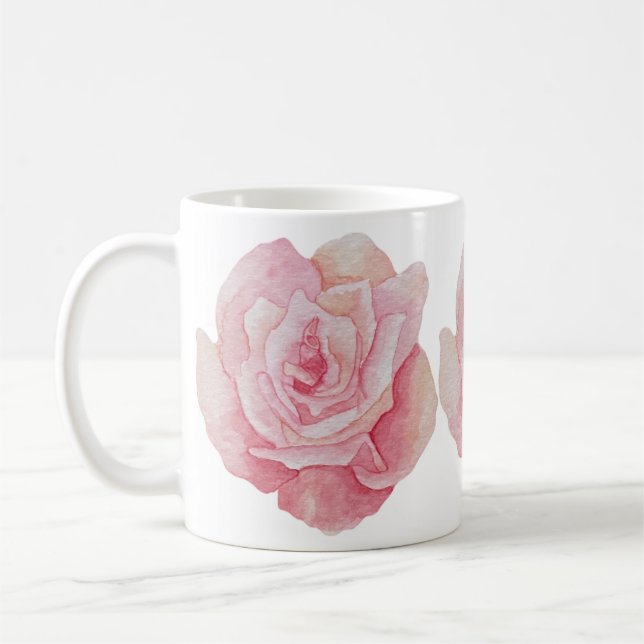 Taza De Café Una impresión Rosa de mano delgada (Izquierda)