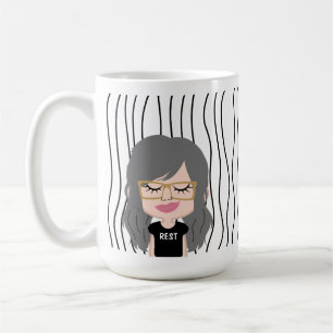 Taza De Café Una Maravillosa Mujer Tiró Mug. ¡Elige Tu Mirada!