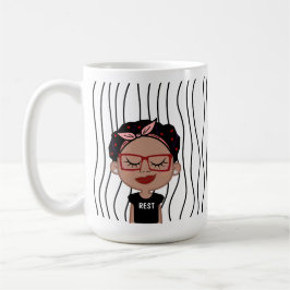 Taza De Café Una Maravillosa Mujer Tiró Mug. ¡Elige Tu Mirada!