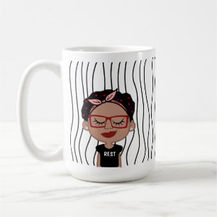 Taza De Café Una Maravillosa Mujer Tiró Mug. ¡Elige Tu Mirada!
