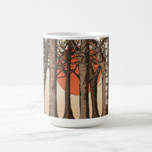 Taza De Café Una maravillosa puesta de sol en el bosque