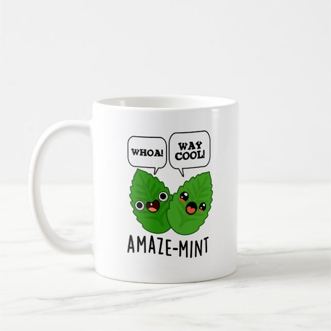 Taza De Café Una menta divertida para la menta de la Amaze deja (Izquierda)