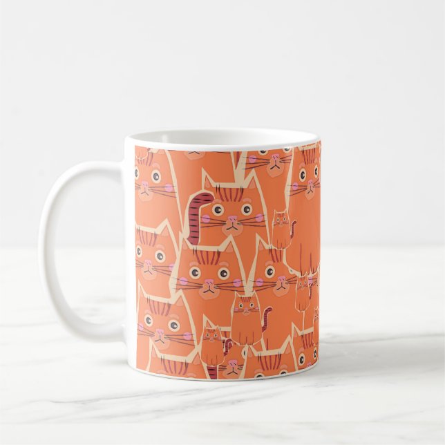 Taza De Café Una multitud de gatos Naranjas muy comedidos (Izquierda)
