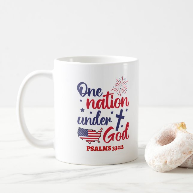 Taza De Café Una Nación Bajo Dios (Con donut)