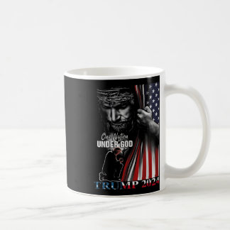 Taza De Café Una nación bajo Dios Trump 2024 Dios Bandera Ameri