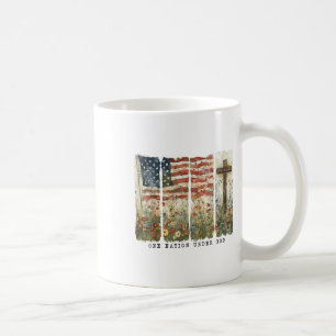 Taza De Café Una Nación Bajo La Bandera De Dios 4 De Julio Patr