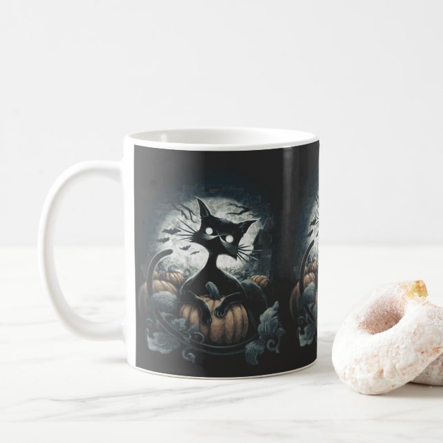 Taza De Café Una noche para picar calabazas (Con donut)