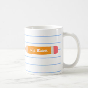 Taza De Café Una nota del lápiz amarillo... enseña regalo.