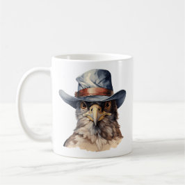 Taza De Café Una pichón divertida con un gorra de vaquero, acua
