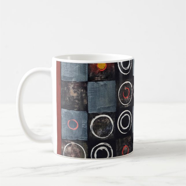 Taza De Café Una pintura abstracta; una cuadrícula de círculos  (Izquierda)
