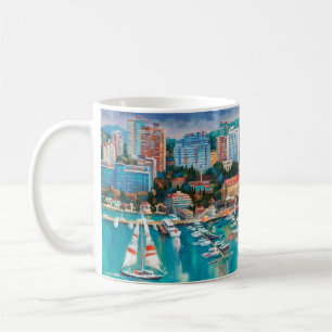 Taza De Café Una pintura al óleo sobre lienzo. Panorama de Soch