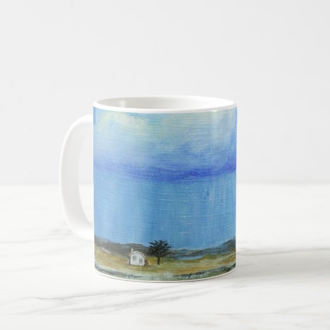 Taza De Café Una pintura de paisaje perfecta del arte abstracto (Anverso izquierdo)